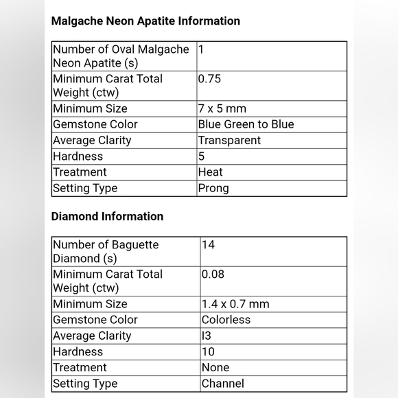 Genuine Neon Apatite & Diamond Ring Platinum over Sterling Silver Sz 10! ✨️ - Picture 11 of 11